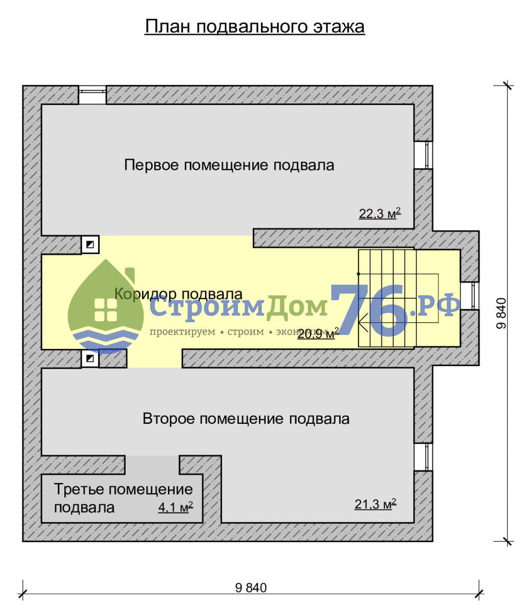 Проект двухэтажного дома из арболитового блока СД-78 в Ярославле